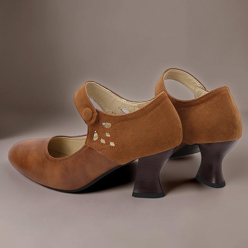 Bente | Zapatos de tacón elegantes con correa en el tobillo y tacón de bloque