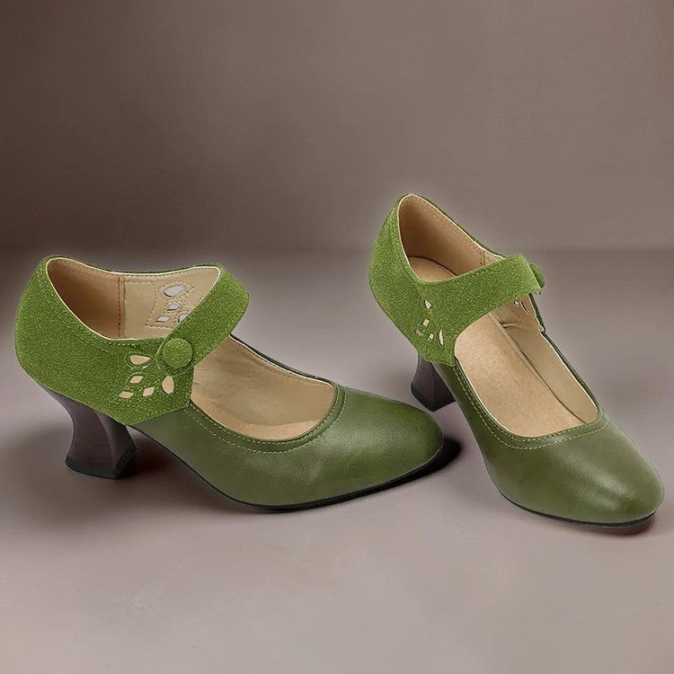 Bente | Zapatos de tacón elegantes con correa en el tobillo y tacón de bloque