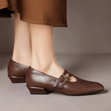 Rikke | Elegantes zapatos Mary Jane de piel con doble correa