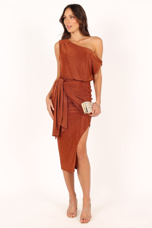 Petal and Pup USA DRESSES Vestido midi con hombros descubiertos Santiago - Bronce