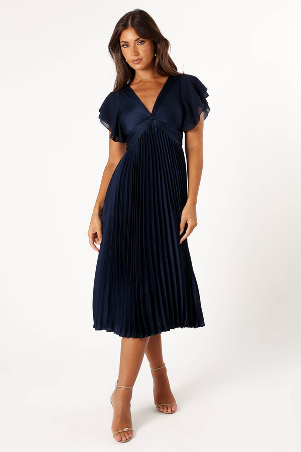 Petal and Pup USA DRESSES Vestido midi con mangas onduladas Nova - Azul marino