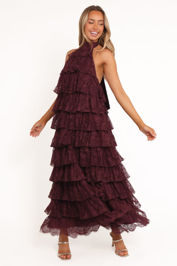 Petal and Pup USA DRESSES Zoella Maxi Dress - Cherry Lace