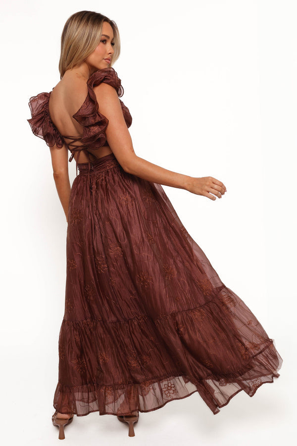 Petal and Pup USA DRESSES Harmony Maxi Dress - Brown Floral