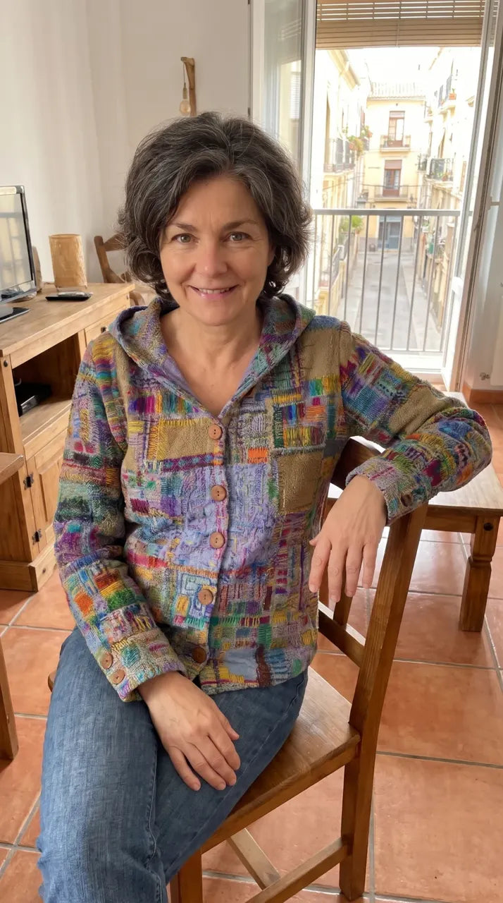 Palmira | Cárdigan estampado con capucha
